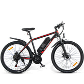 SAMEBIKE SY26 FT Electric Bike - 350W Motor 36V10AH Battery 35KM Range Mechanical Disc Brakes - Black